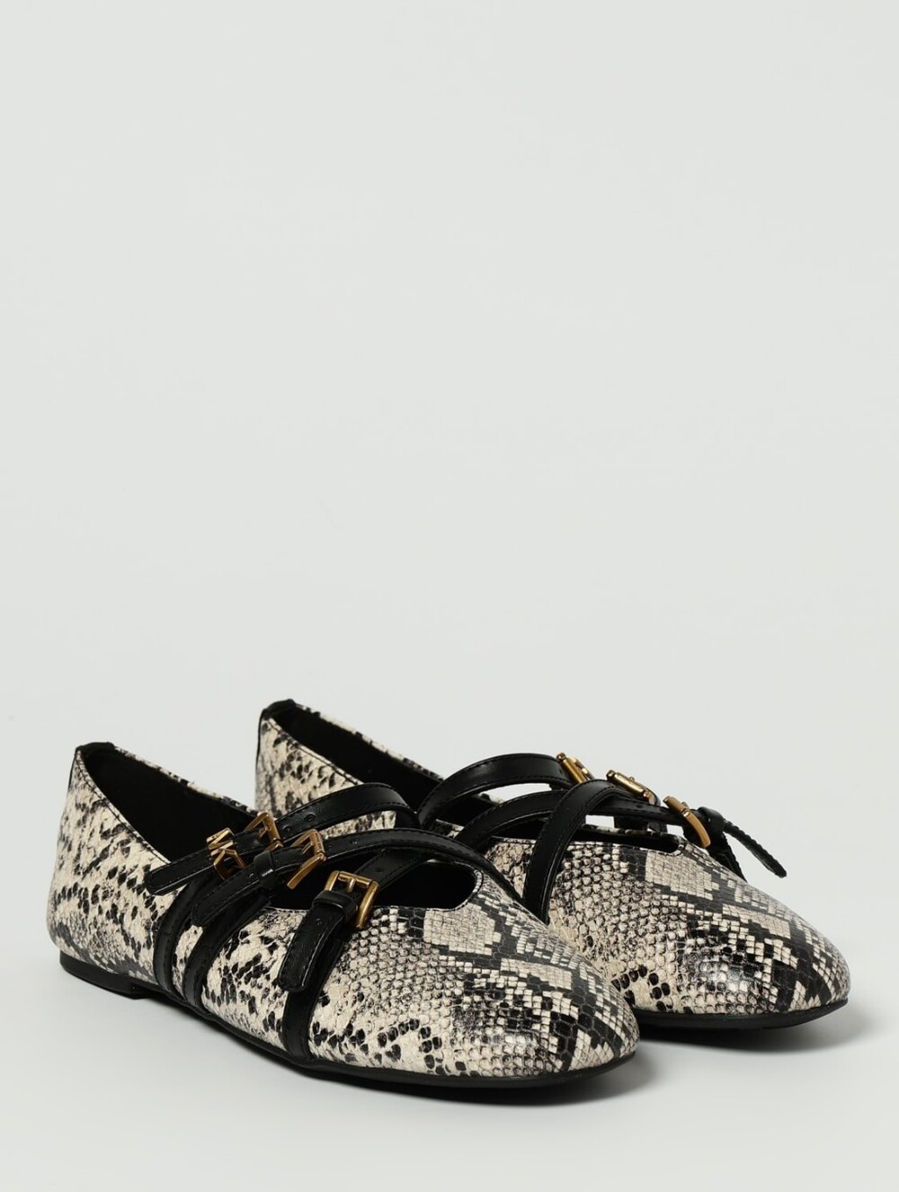 MICHAEL KORS Indy Snake Embossed Leather Ballet Flat In Animal Print SIZE 9.5